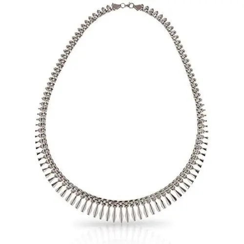 SilverLuxe Sterling Silver Graduated Design Bib Style Cleopatra Necklace SilverLuxe Sterling Silver Graduated Design Bib Style Cleopatra Necklace