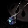 925 Sterling Silver Crystal Pendant Necklace for Women Waterdrop Teardrop Love Heart Pear Shaped Bling Colorful Crystal Chain Jewelry for Ladies Girls Birthday Gift