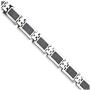 ICE CARATS Stainless Steel Black Carbon Fiber Inlay 9 Inch Bracelet 9.25 Men Fashion Jewelry for Dad Mens Gifts for Him