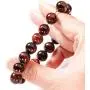 Jewever Original Natural Blue Tigereye Gemstone 12mm Smooth Round Beads Stretch Unisex