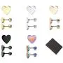 Junmpook 5 Pairs Stainless Steel Heart Earrings with Screw Back Stud Earrings Set for Women Girls Men Junmpook 5 Pairs Stainless Steel Heart Earrings with Screw Back Stud Earrings Set for Women Girls Men