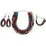 Traditional African Jewelry Set Ankara Necklaces with Matching Earrings for Women Traditional African Jewelry Set Ankara Necklaces with Matching Earrings for Women