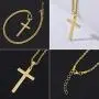 WHIPPY Cross Necklace Chain Handmade Jesus Crucifix Pendant Choker Stainless Steel Silver Gold Black Plain Twist Necklace Simple Jewelry for Men Women WHIPPY Cross Necklace Chain Handmade Jesus Crucifix Pendant Choker Stainless Steel Silver Gold Black Plain Twist Necklace Simple Jewelry for Men Women