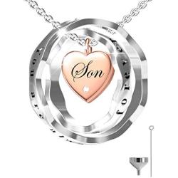 S925 Sterling Silver Keepsake Jewelry Cremation Pendant Urn Necklace For Ashes - You Are Always In My Heart I Love You Forever