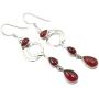 SilverStarJewel Genuine Drop Carnelian Dangle Earrings 2.4'' 925 Sterling Silver