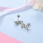 925 Silver Cute Pig/Panda Bear/Dog/Cat Earrings Stud Solid Sterling Jewelry'' Kiss me Hug Me'' 3D Kitten Earring