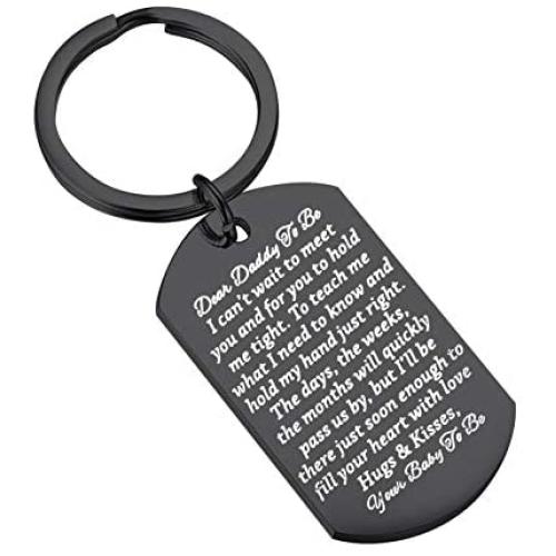 BAUNA Daddy to Be Keychain New Dad Gift Baby Birth Pregnancy Announcement Gift for New Dad Father to Be Jewelry