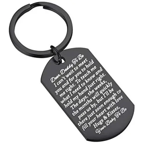BAUNA Daddy to Be Keychain New Dad Gift Baby Birth Pregnancy Announcement Gift for New Dad Father to Be Jewelry