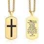 MEALGUET Joshua 1:9 Necklace, Stainless Steel Dogtag and Cross Pendant Christian Gifts,Be Strong and Courageous Engraved Bible Verse Necklace,Baptism Gift, Confirmation Bible Verse Jewelry for Men