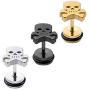 Stainless Steel Pirate Skull Stud Earrings Women Men Punk Body Piercing Earrings