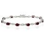Sterling Silver Genuine, Created or Simulated Gemstone Oval-Cut Swirl Tennis Bracelet