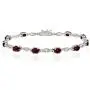Sterling Silver Genuine, Created or Simulated Gemstone Oval-Cut Swirl Tennis Bracelet