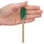 Top Plaza Natural Reiki Healing Crystal Pendant Necklace Oval Gemstone Gold Tassel Necklaces for Women Girls