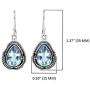 YoTreasure 1.35'' Blue Topaz Solid Sterling Silver Dangle Earrings
