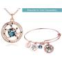 Leafael ''Superstar Zodiac Constellation Pendant Necklace Made with Premium Crystal Horoscope Jewelry, Gold or Rose Gold Plated, 18''+ 2''