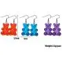 3 Pairs Gummy Bear Earring Colorful Resin Candy Cartoon Twinkling Bear Necklace Bracelet Set Multicolor Crazy Aesthetic Pendant Jewelry for Girls Women