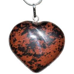 Zenergy Gems Charged Natural Himalayan Gemstone Crystal Puffy Heart Pendant Necklace + 20'' Silver Chain + Selenite Charging Heart [Included]