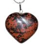 Zenergy Gems Charged Natural Himalayan Gemstone Crystal Puffy Heart Pendant Necklace + 20'' Silver Chain + Selenite Charging Heart [Included]
