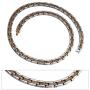 Accents Kingdom Mens Two Tone Titanium Magnetic Power Golf Necklace T4
