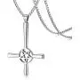 PJ Jewelry Inverted Pentagram Cross Necklace Stainless Steel Upside Down Lucifer Satan Satanic Symbol Pendant