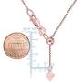 14k Rose Gold Adjustable Box Chain Necklace, 0.7mm, 22''