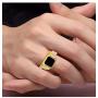 RYLOS Mens Rings Sterling Silver or Yellow Gold Plated Silver Ring With Diamonds and Black Onyx Set in Designer Nugget Style Rings For Men Mens Rings Silver Rings Sizes 8,9,10,11,12,13 Mens Jewelry