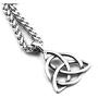 GUNGNEER Stainless Steel Silvertone Celtic Knot Triquetra Chain Pendant Necklace Trinity Eternal Jewelry Men Women