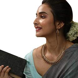 TARINIKA Anadhi Antique Gold-Plated Indian Jewelry Set with Necklace and Earrings