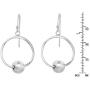 Trendy Orbital Sphere and Hoop .925 Sterling Silver Dangle Earrings