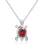 Crystalline Azuria Turtle Pendant Necklace Red Green Orange Purple Black White Cubic Zirconia Crystals 18 ct White Gold Plated Jewelry Necklaces for Women and Girls 18''