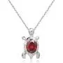Crystalline Azuria Turtle Pendant Necklace Red Green Orange Purple Black White Cubic Zirconia Crystals 18 ct White Gold Plated Jewelry Necklaces for Women and Girls 18''