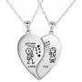 S925 Sterling Silver Mens Womens Couple Lovers Friendship BFF Matching Pendant Necklace for 2 S925 Sterling Silver Mens Womens Couple Lovers Friendship BFF Matching Pendant Necklace for 2