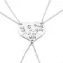 Charm.L Grace 3 Piece of Big Sis Middle Sis Lil Sister Necklace Keychain Set Heart Shape Puzzle
