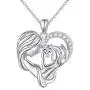 Mother Necklace Sterling Silver Mother and Child Love Heart Necklace For Mother Mom Mothers Day Gift Mother Necklace Sterling Silver Mother and Child Love Heart Necklace For Mother Mom Mothers Day Gift