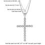 La Joya 1/6-1/2 Carat Total Weight (ctw) Lab Grown Diamond Cross Pendant Necklace Collection - White Rhodium Plated .925 Sterling Silver With Adjustable Chain - GH Color SI Clarity Diamonds
