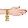 Efulgenz Boho Vintage Antique Gypsy Tribal Indian Oxidized Gold Plated Bell Jhumki Charm Bracelet Bangle Set Jewelry