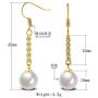 YAZILIND Drop Dangle Earrings Statement Gold Plated Crystal Pearl Women Fish Hook Earrings Sparkling Elegant Vintage Jewelry