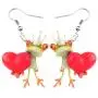 NEWEI Acrylic Sweet Cartoon Prince Frog Heart Earrings Drop Dangle Fashion Animal Jewelry for Women Girls Teens Gift Charms NEWEI Acrylic Sweet Cartoon Prince Frog Heart Earrings Drop Dangle Fashion Animal Jewelry for Women Girls Teens Gift Charms
