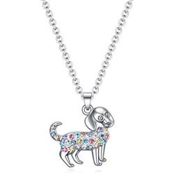 Dog Pendant Necklace Jewelry for Women Girls Kids,Silver Plated Dog Lovers Gifts for Kids Jewelry