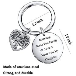 De&ai Daughter in Laws Wedding Day Birthday, Marriage Made You My Family Love Made You My Daughter Keychain