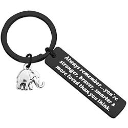 MAOFAED Elephant Gift Elephant Lover Gift Always Remember You are Stronger Braver Smarter & More Loved Than You Think Inspiration Gift for Friend