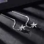 INFUSEU Sterling Silver Star Moon Stud Earrings for Women, Cubic Zirconia CZ Trendy Jewelry Gifts for Ladies INFUSEU Sterling Silver Star Moon Stud Earrings for Women, Cubic Zirconia CZ Trendy Jewelry Gifts for Ladies