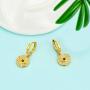 Evil Eye Coin Dangle Hoop Earrings 14K Gold Plated Cubic Zirconia Medallion Pendant Earrings Jewelry Gift for Women