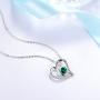 Mothers Day Birthday Gifts for Mom I Love You to the Moon and Back April May Birthstone Necklace Simulated Diamond Emerald Pearl and More stones Necklace for Her Sterling Silver