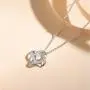 FANCIME White Gold Plated Real Sterling Silver Hypoallergenic Stunning Cubic Zirconia CZs Big/Large Small Daith Flower Knot Studs Earrings Necklace Set For Women Girls Wedding Bridal