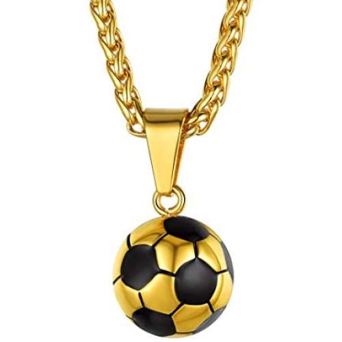 GOLDCHIC JEWELRY Number Necklace, Customized Unisex Boys Mens Stainless Steel Baseball Cross Necklace/Soccer/Football/Basketball Necklace with Chain 22”+2'' Extender,Sports Fan Gift