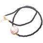 Sundysh Pearl Choker Necklace, Fashion Black Baroque Single Pearl Beaded Necklace Gemstone Short Collar Necklace for Women Girls 14“