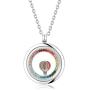 AZNECK Women Glass Locket Pendant Floating Memory Necklace Hot Air Balloon Trip Stainless Steel Jewelry Graduation Gifts for her