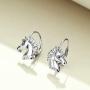 Bee/Elephant/Sunflower/Horse/Sloth Earrings Sterling Silver Leverback Dangle Earrings for Women Hoop Earrings Jewelry Gifts for Women Girls
