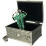 YANJIKEJI Elven Green Leaf Brooch Pin Pendant Necklace Earrings with Jewelry Box